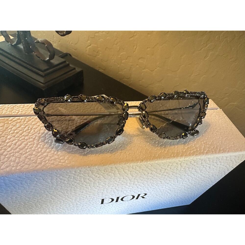 DIOR MISSDIOR B1U Swarovski Crystal Black & Grey Sunglasses - NEW!